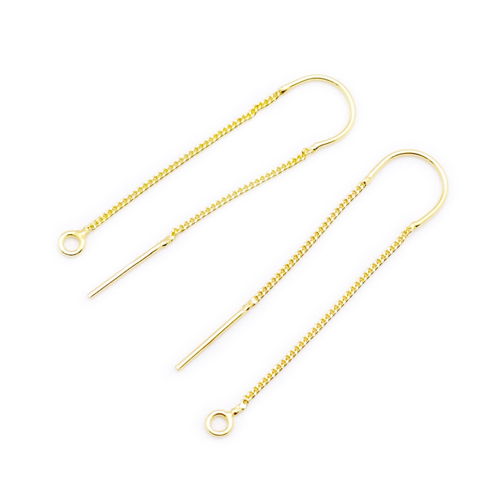 Une paire de boucles d'oreilles chaine pendante en Vermeil