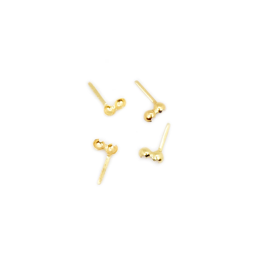 10 caches noeuds / fermoir chaine bille en laiton Doré à l'or fin 24K