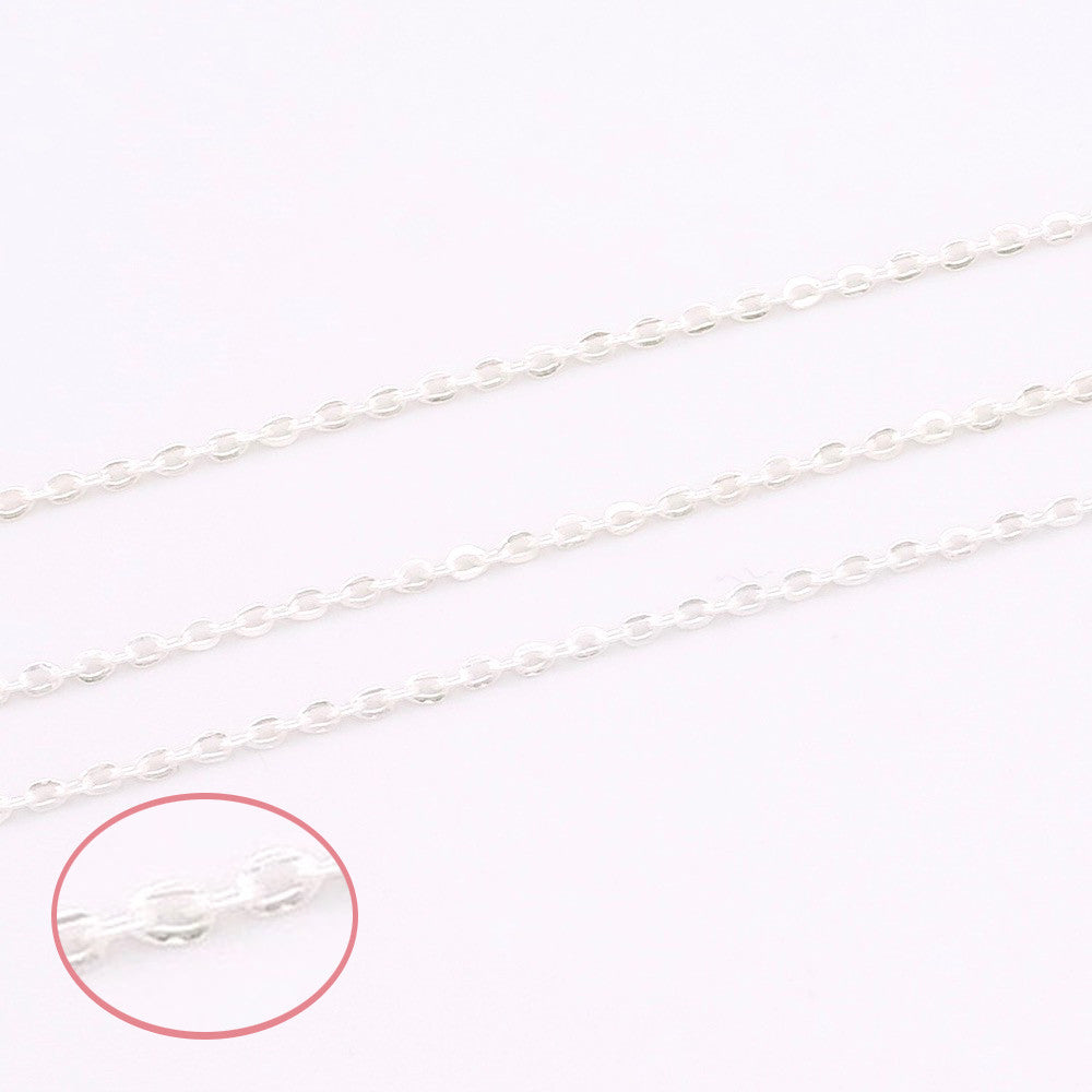 50cm de fine chaine mailles Forçat soudées en laiton argenté