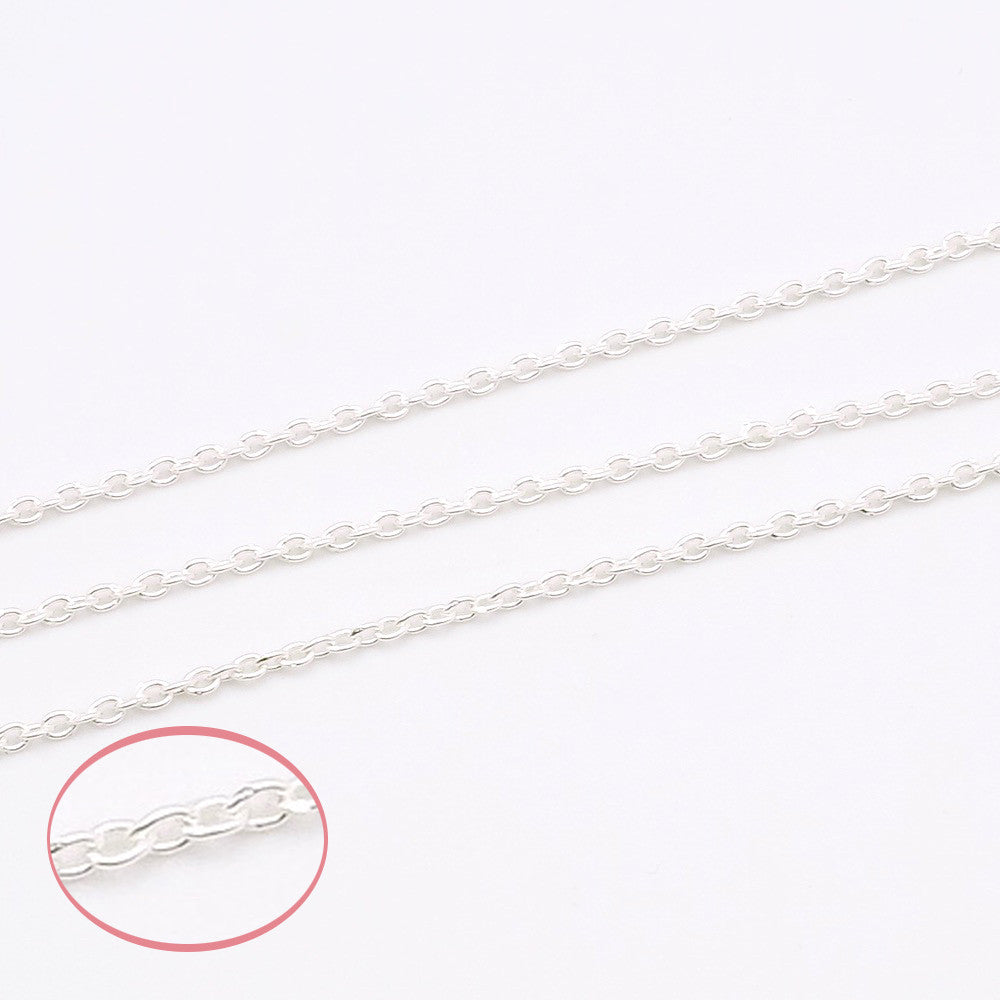 50cm de chaine mailles rondes soudées en laiton argenté