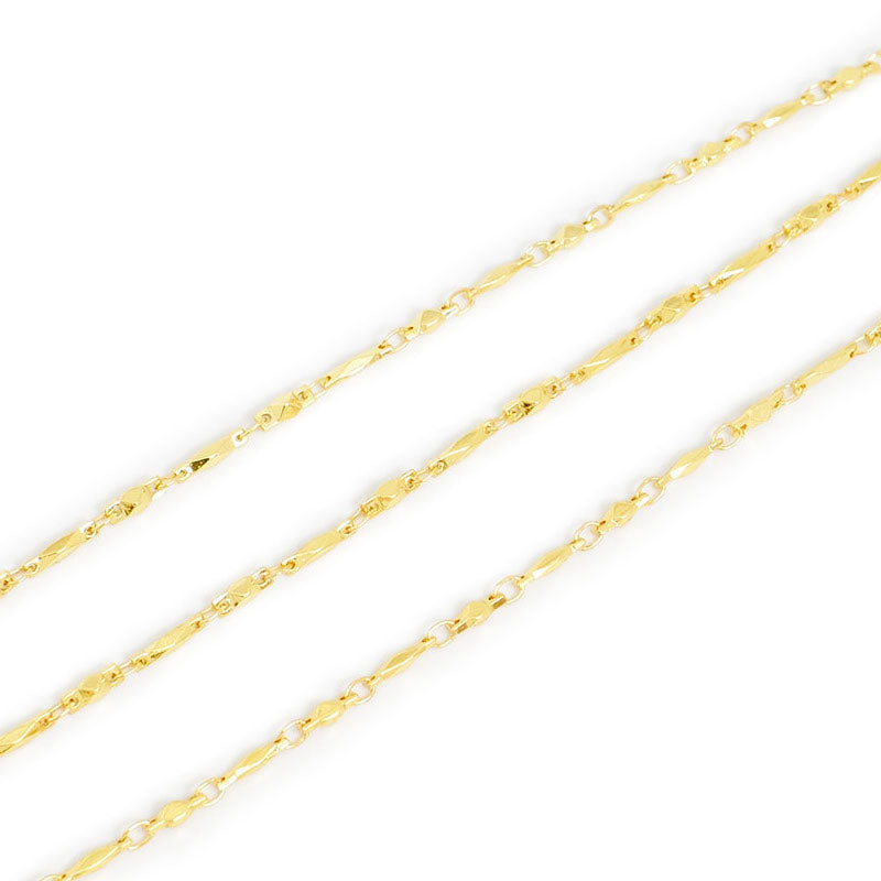 20cm de chaine Pépites polygones en laiton doré à l'or fin 24K Prémium