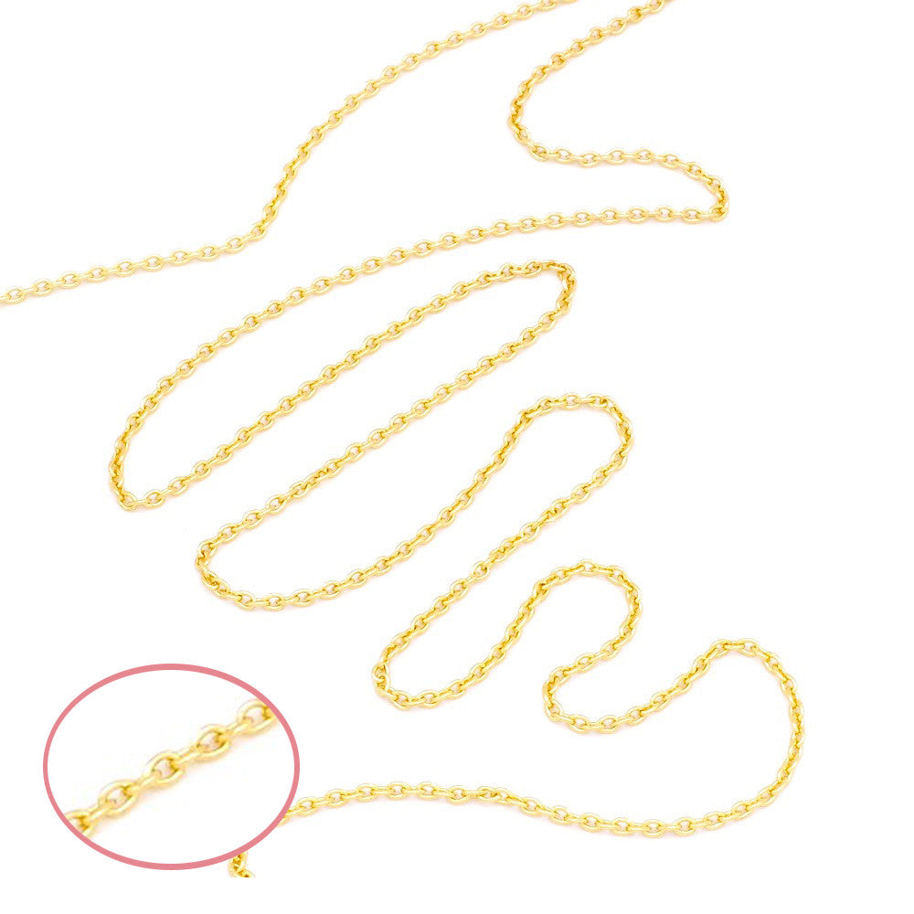 50cm of round welded link chain in 24K gold-plated premium brass