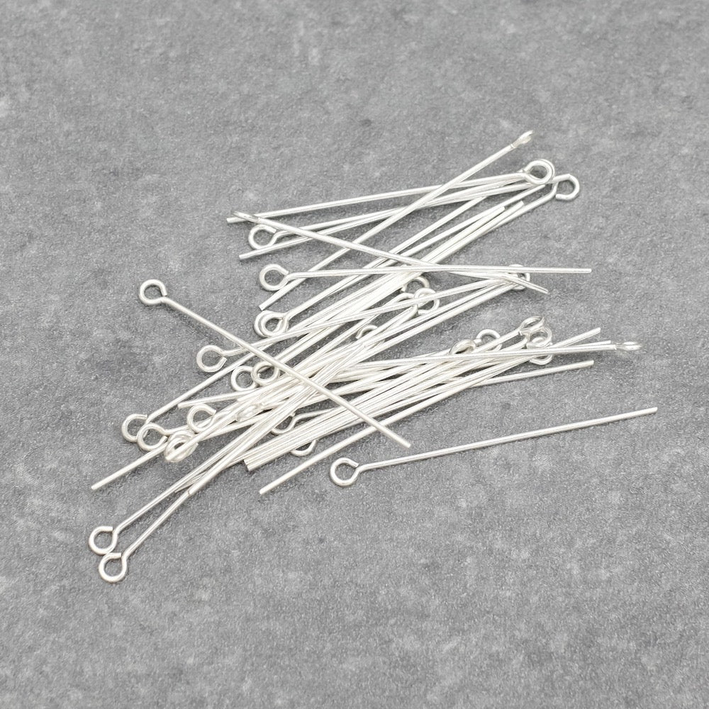 30 Clous à oeil 30mm en laiton argent 925 qualité premium