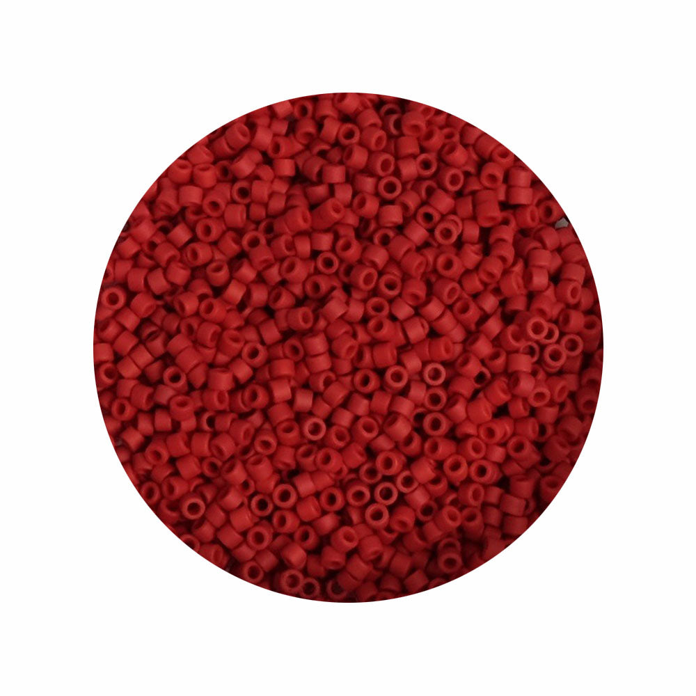 8 grammes de perles Miyuki Délica 11/0 Dyed Semi matte Opaque Red DB0796