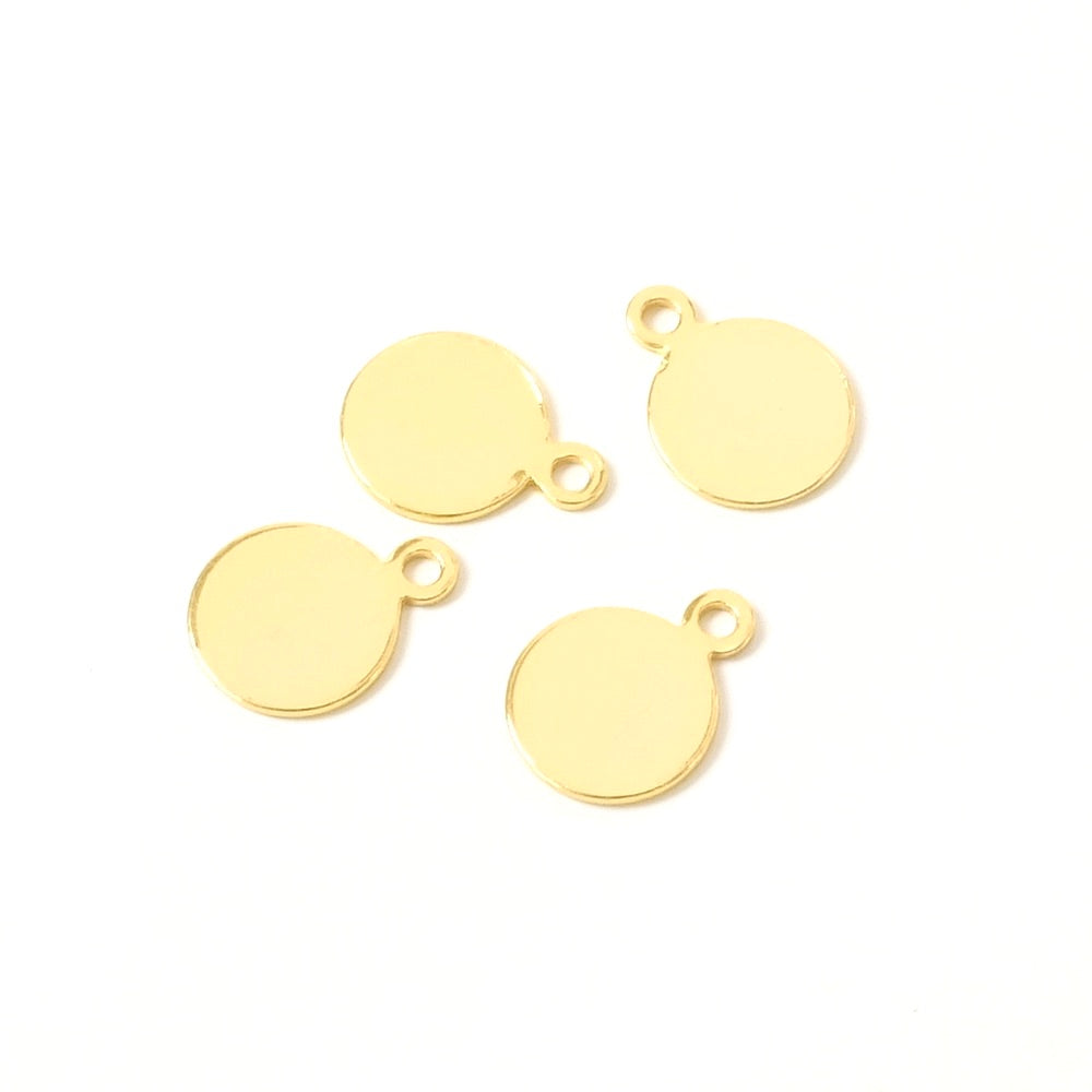 Nbeads Lot De 30 Pendentifs Médaille Saint Benoît En Laiton Doré 18K - Breloques Rondes Plates 13x10.5 Mm Pour Bijoux DIY