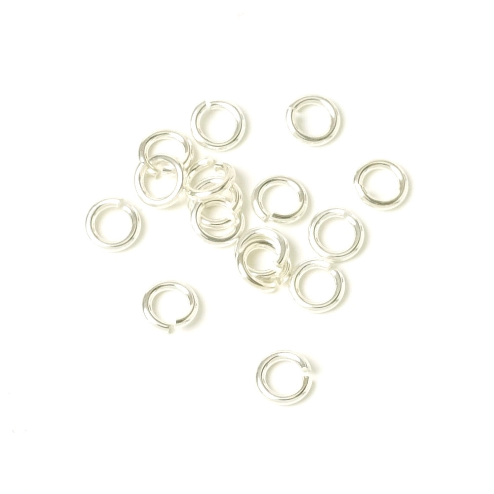 15 anneaux ouverts 4mm x 0,7mm en argent massif 925