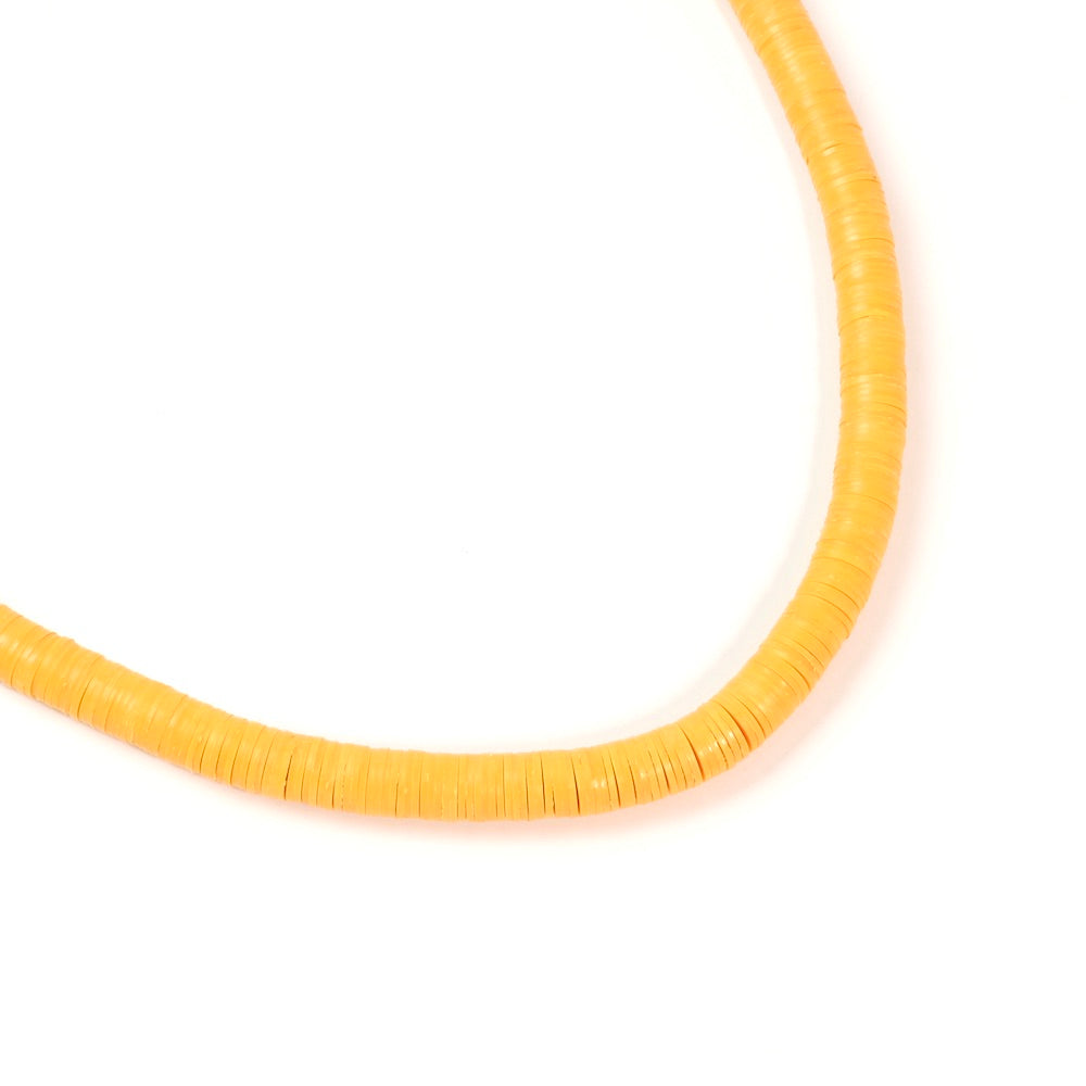 Véritables Perles Heishi 6mm de vinyle Vulcanite africain Safran