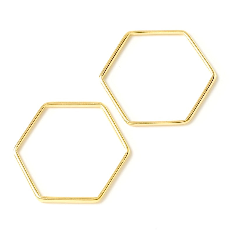 2 Connecteurs hexagone Doré