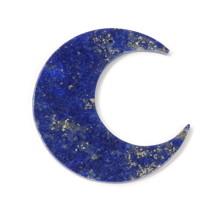 Pendentif grande Lune en pierre naturelle Lapis Lazuli - Confiance