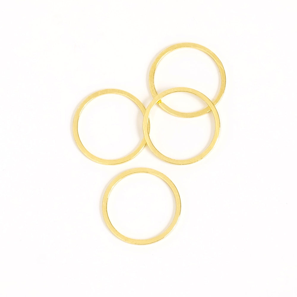 8 anneaux fermés 15mm en laiton Doré à l'or fin 24K Premium