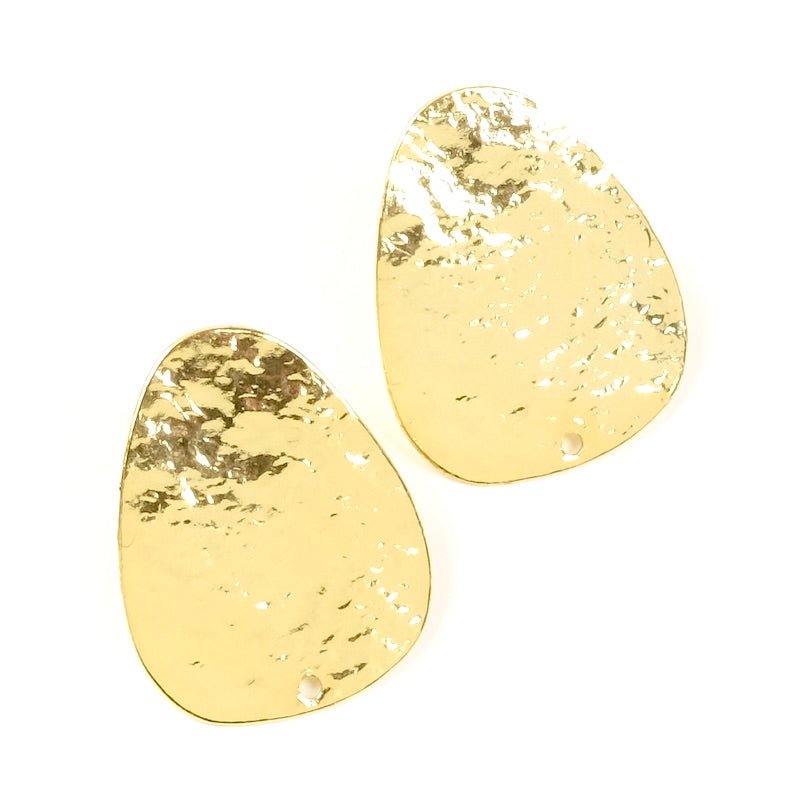 Boucles d'oreilles clous Texture Granite en laiton doré à l'or fin 24K