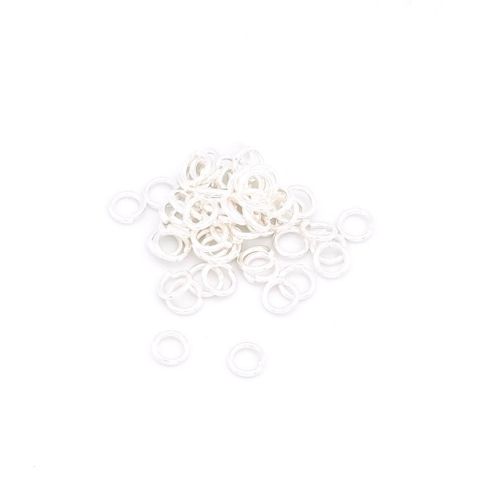 Lot de 50 anneaux 4mm en laiton argenté Qualité Premium