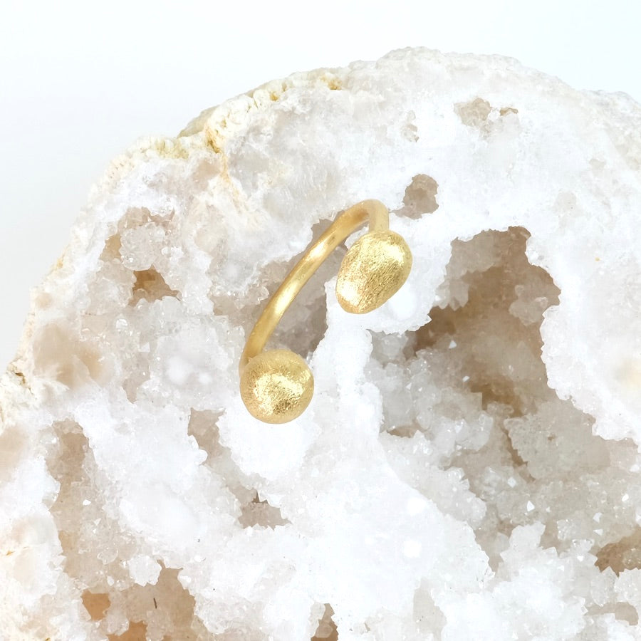 Bague galet brossé - Millegrain