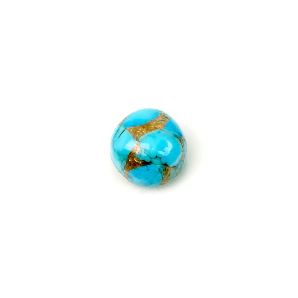 Cabochon pierre naturelle rond 7mm Turquoise cuivrée