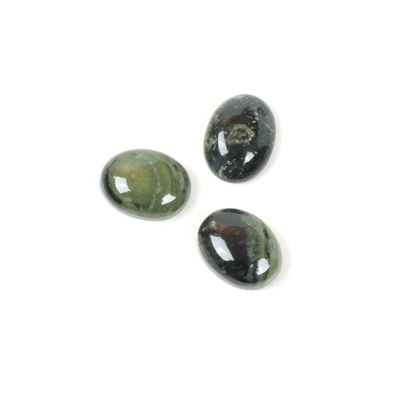Cabochon pierre naturelle Ovale 6 x 8mm Jaspe vert