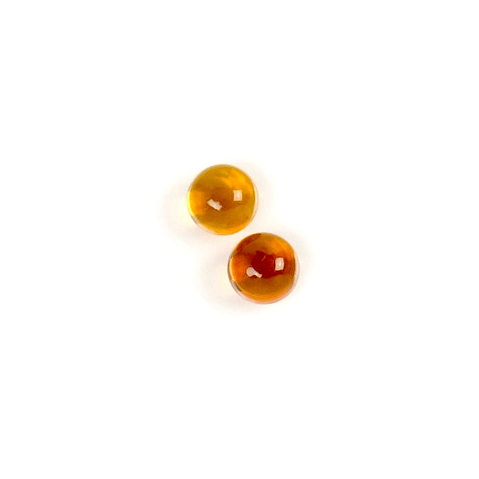 2 Cabochons de pierre naturelle Rond 4mm Citrine Madère