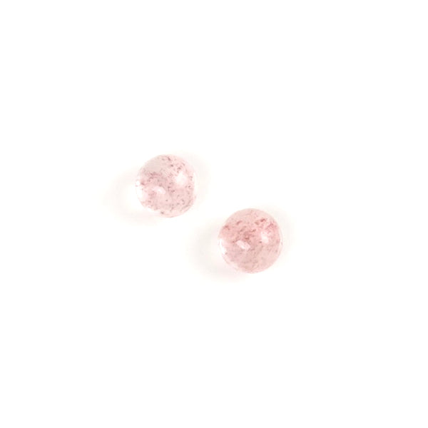2 Cabochons de pierre naturelle Rond 4mm Quartz fraise