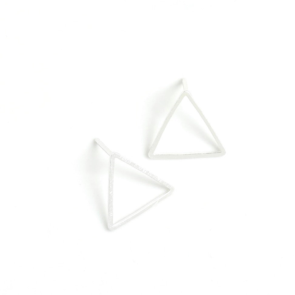 Paire de Boucles d&#39;oreilles clous triangle en laiton argent 925 Premium