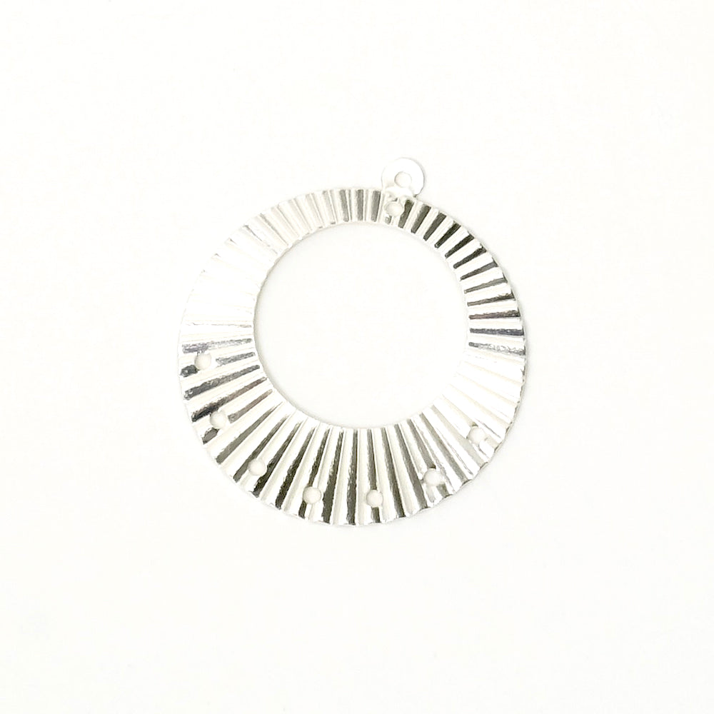 2 pendentifs chandelier ondulés en laiton argenté 925 Premium