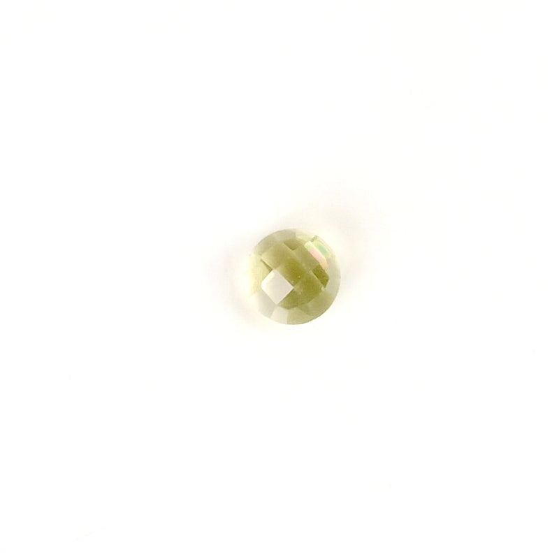 Cabochon Facetté en pierre naturelle Rond 6mm Quartz jaune Doré vert