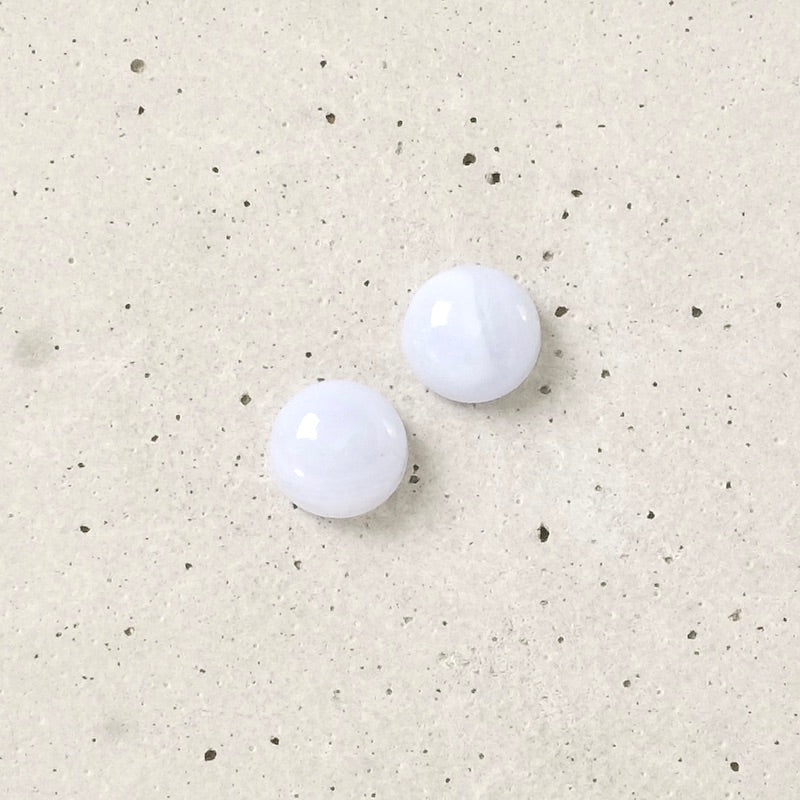 Cabochon pierre naturelle 7mm Agate dentelle bleue