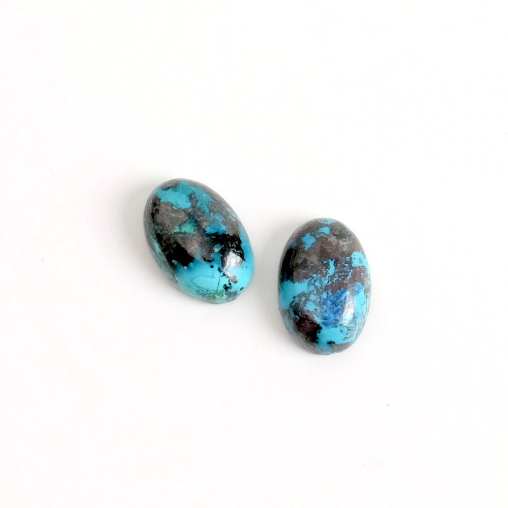 Cabochon pierre naturelle Ovale 8 x 12mm Malachite et Chrysocolle