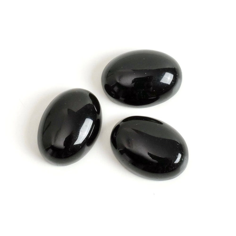 Cabochon pierre naturelle Ovale 13 x 18mm Obsidienne