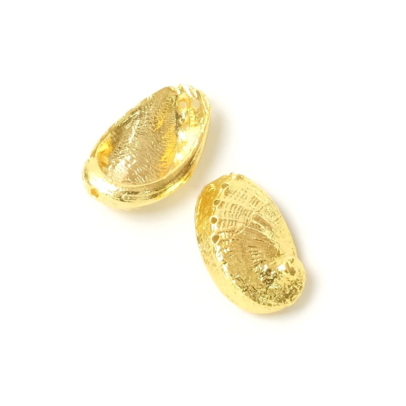 Pendentif coquillage en laiton Doré à l'or fin 24K Prémium - Perles Corner