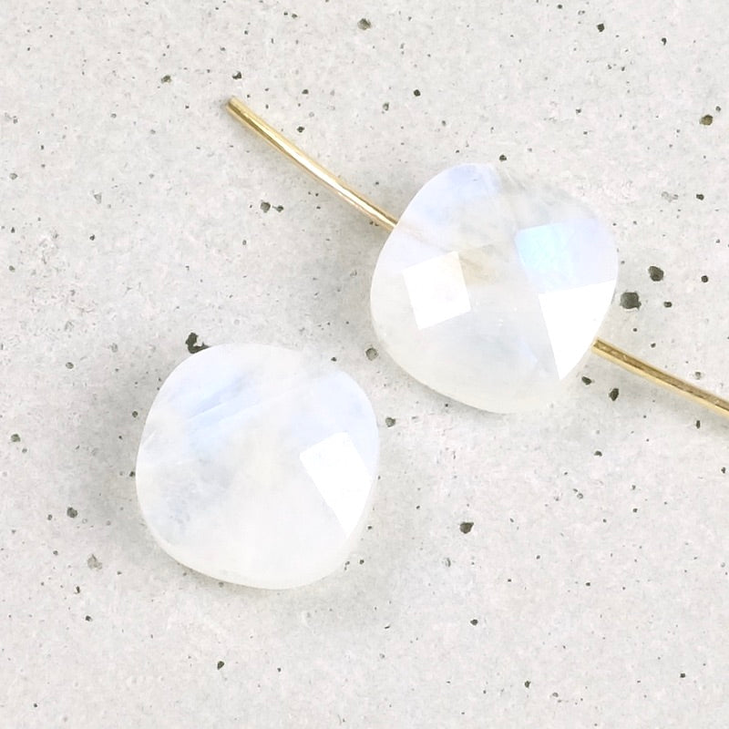 Perle naturelle carrée 10mm taille coussin en Pierre de Lune 