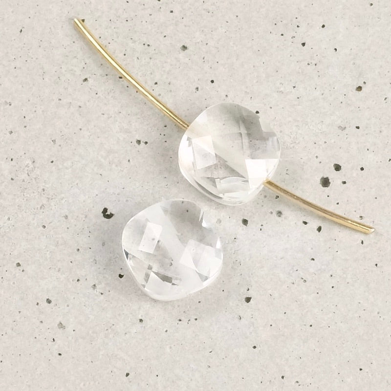 Perle naturelle carrée 8mm taille coussin en Cristal de Quartz