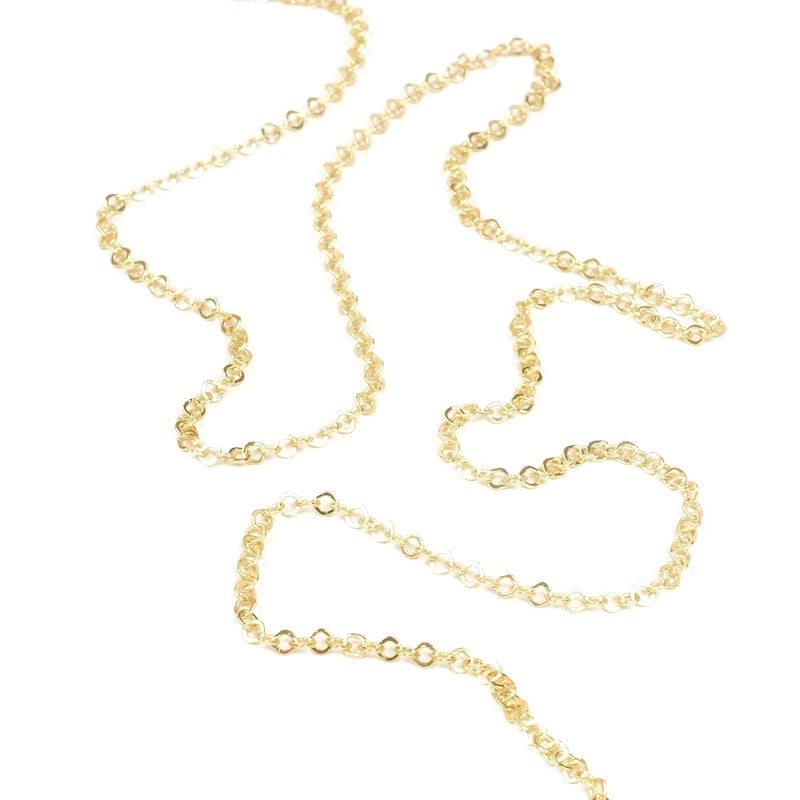 Chaîne maille rectangle diamanté 4 mm - Argent 925 Doré à l'or fin x50cm -  Perles & Co