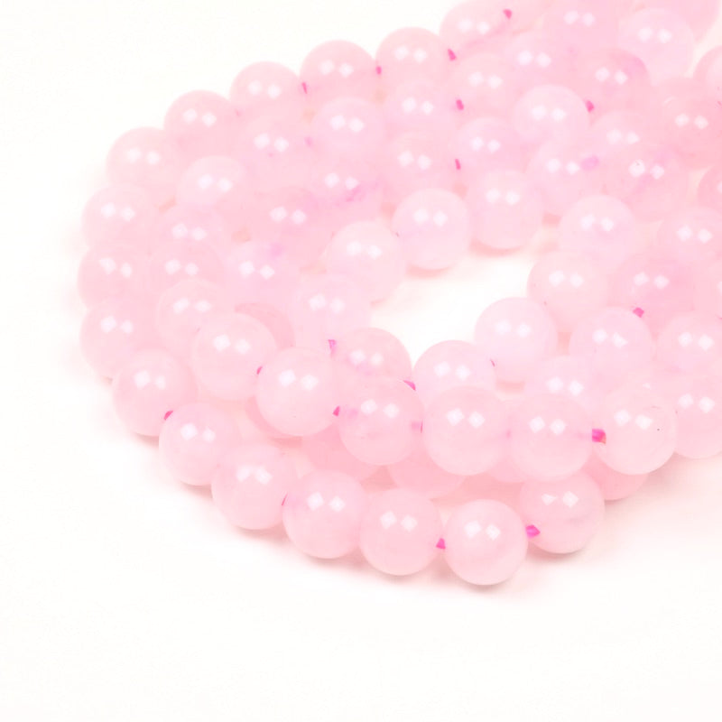 Fil de 38cm de perles naturelles rondes 6mm en Quartz rose