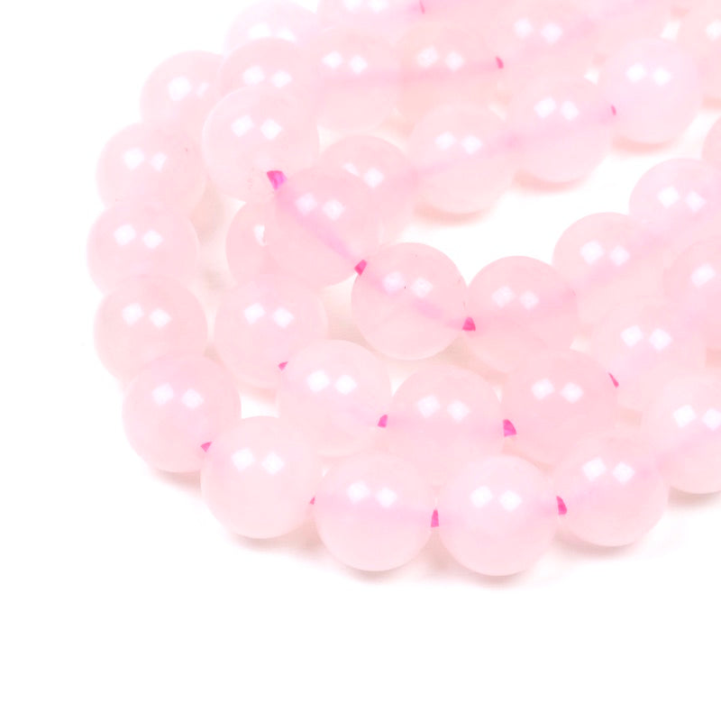 Fil de 38cm de perles naturelles rondes 8mm en Quartz rose