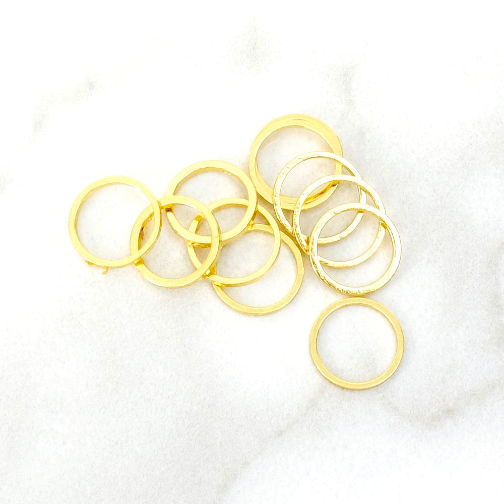 10 anneaux fermés 10mm en laiton Doré à l'or fin 24K Premium