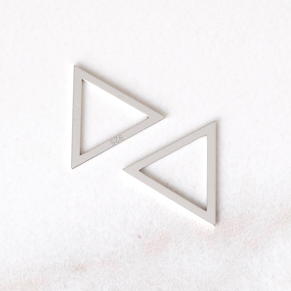 2 Connecteurs anneaux Triangle en Argent 925
