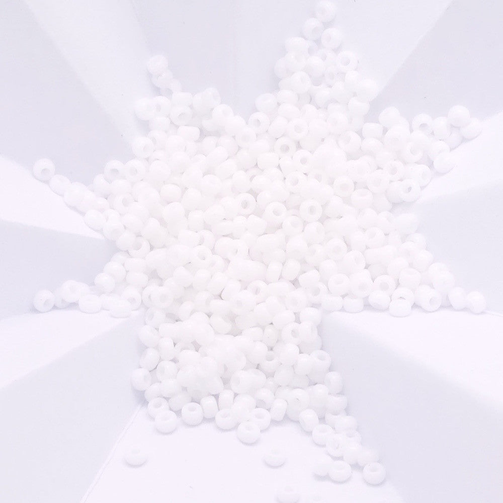 8 grammes de perles Miyuki Rocailles 11/0 Blanc opaque N°402