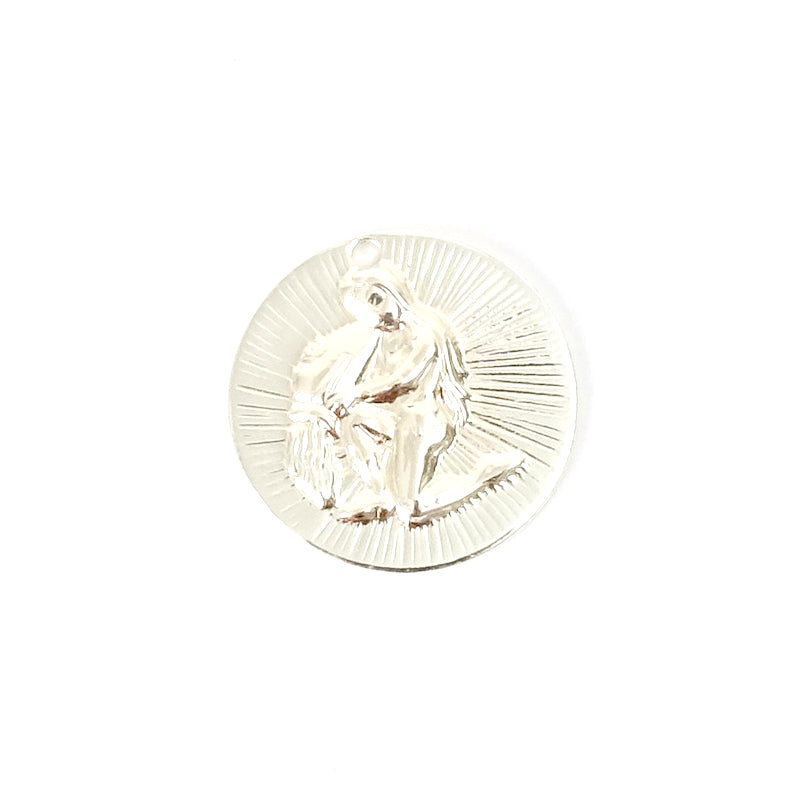 2 pendentifs signe astrologique Verseau en laiton Argenté 925 Premium