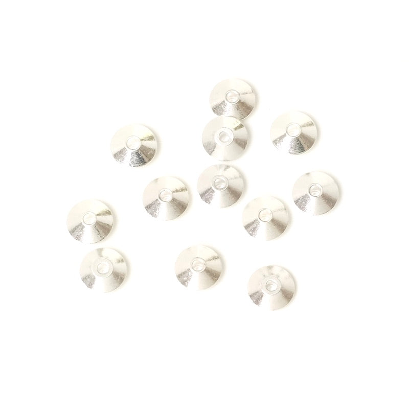10 perles Toupies 5,8mm en Laiton Argenté 925 Premium