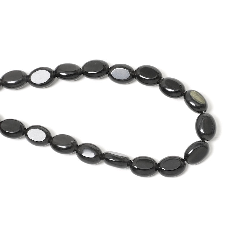 10 perles ovales 6x8mm en Onyx noire