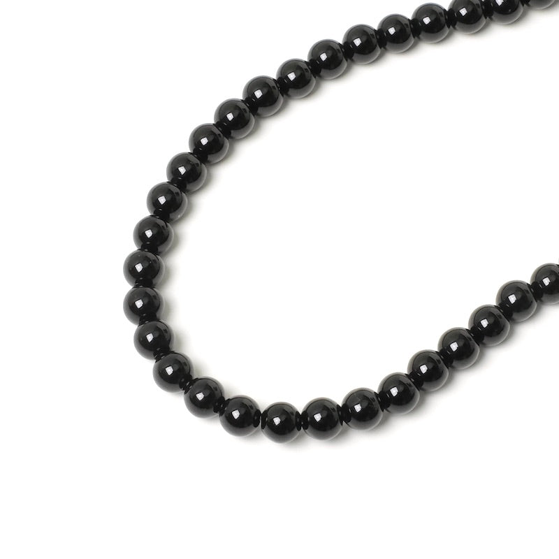 Fil de 37cm de perles naturelles rondes 4mm en Onyx noire