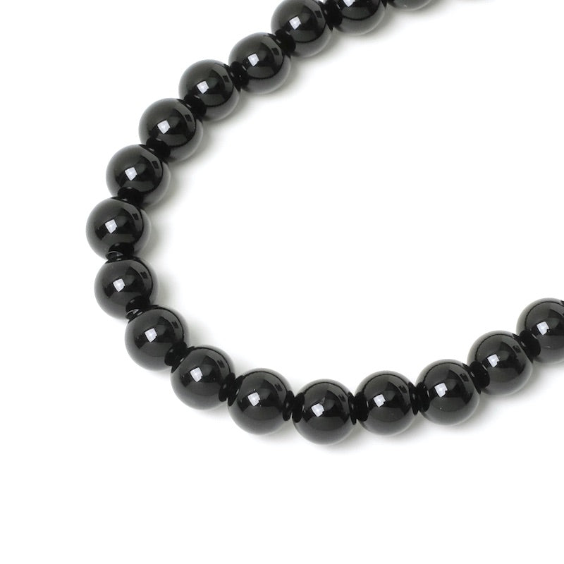 Fil de 37cm de perles naturelles rondes 6mm en Onyx noire
