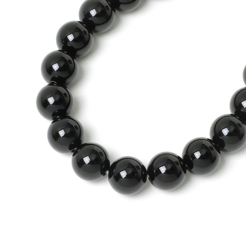 Fil de 37cm de perles naturelles rondes 8mm en Onyx noire