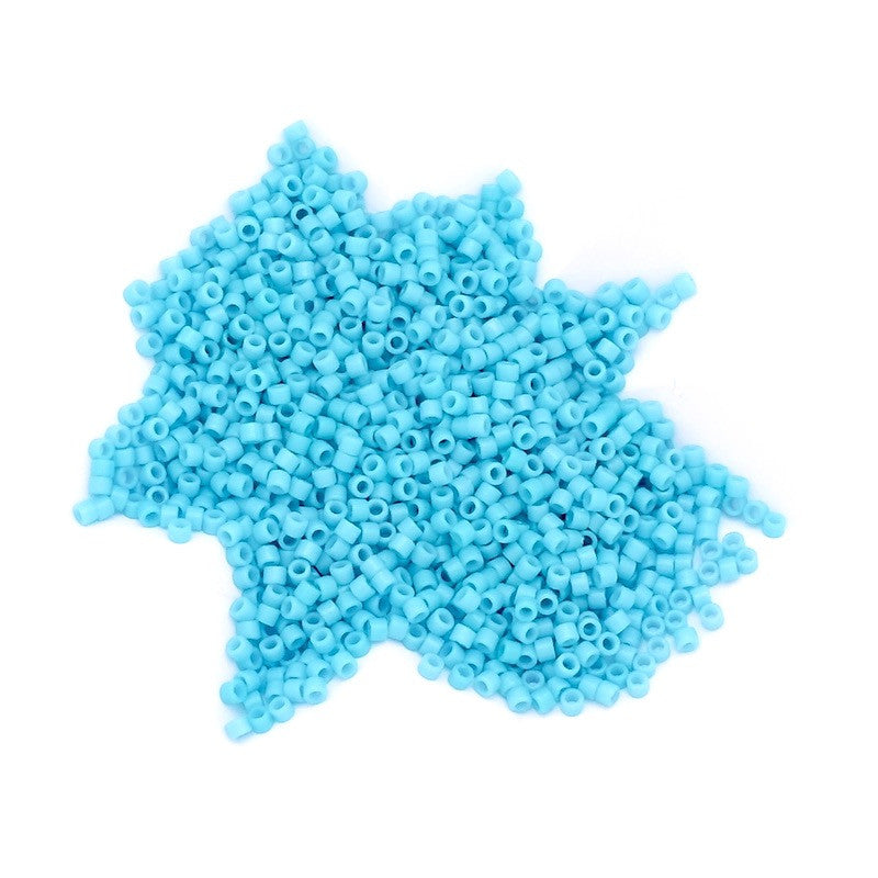 8 grammes de perles Miyuki Délica 11/0 Duracoat Opq Nile Blue N°2128