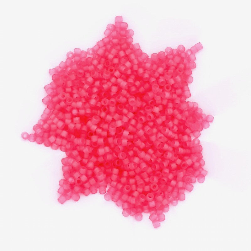 8 grammes de perles Miyuki Délica 11/0 Dyed SF Transp Bubble Gum pink N°0780 
