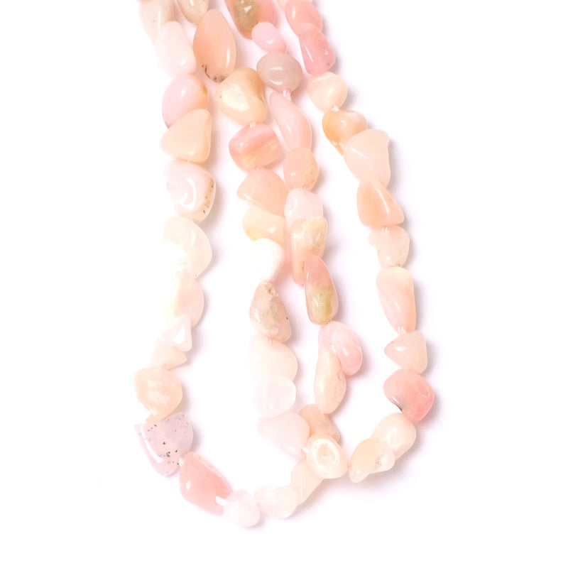 Fil de perles naturelles irrégulières en Opale rose