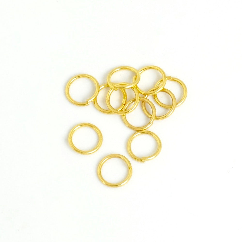 25 anneaux 8mm en laiton doré à l'or fin 24K Qualité Premium