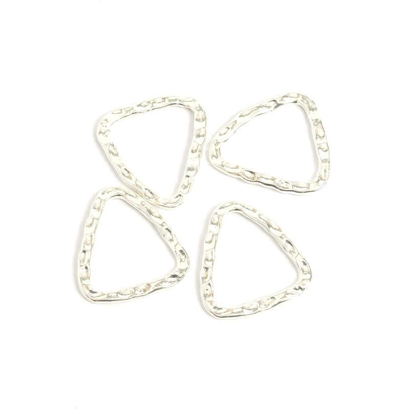 4 anneaux fermés Triangles en laiton Argenté 925 Premium