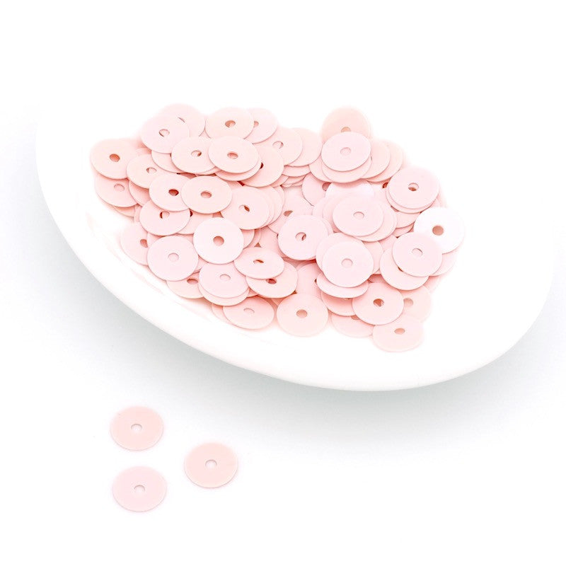 Lot de 8 grammes de sequins pastilles Heishi en acrylique Rose 