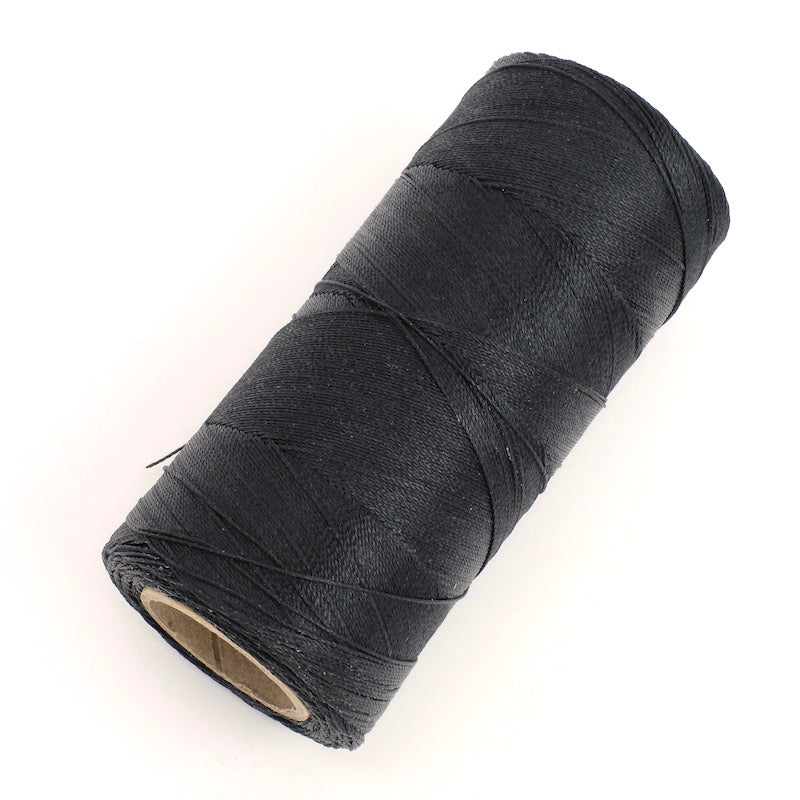 Spool of Linhasita waxed thread 0.35mm for micro macramé - Black