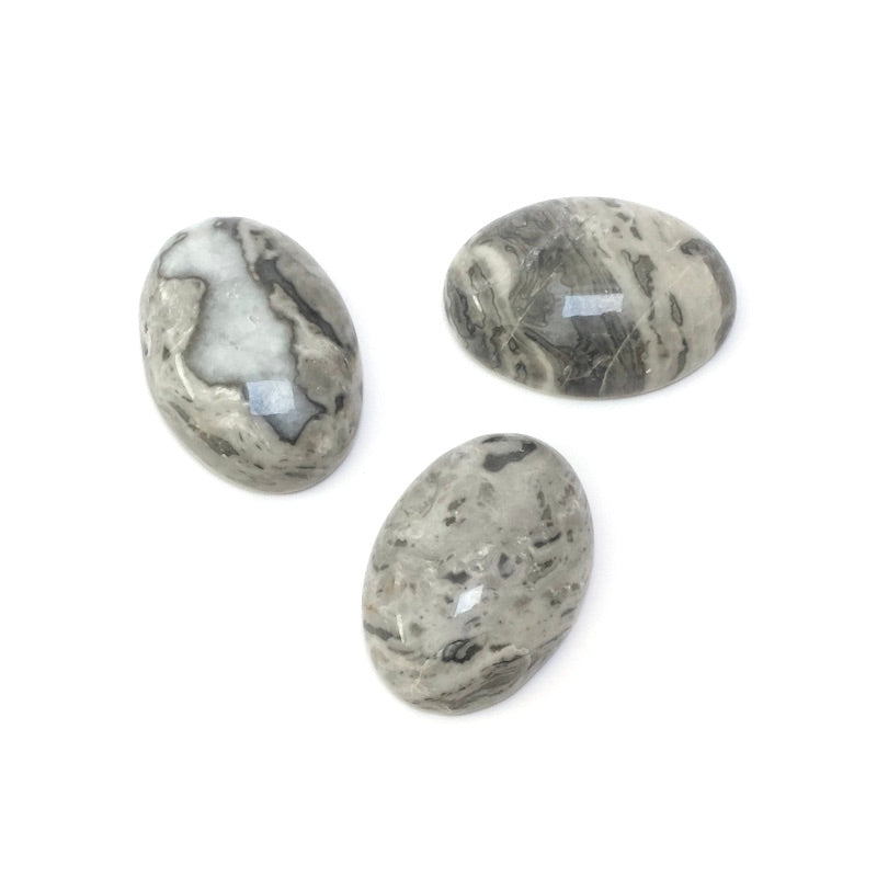 Cabochon pierre naturelle Ovale 13 x 18mm en Agate grise